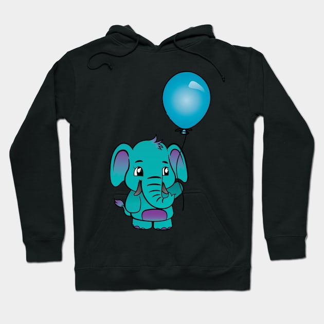 Elephant with Balloon Hoodie by AmazingArtMandi